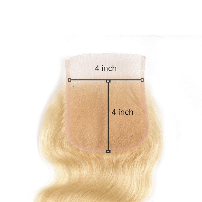 Kriyya 100% Virgin Human Hair 613 Blonde Hair 4x4 Lace Closure Sew In