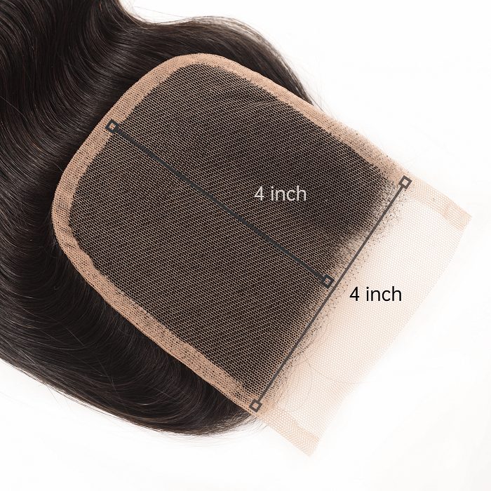 Kriyya Body Wave Virgin Remy Hair 4x4 Lace Closure Natural Color