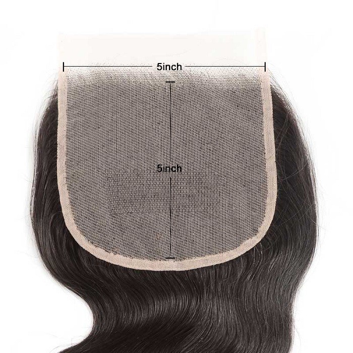 Kriyya Body Wave Unprocessed Virgin Hair 5x5 Transparent Lace Closure