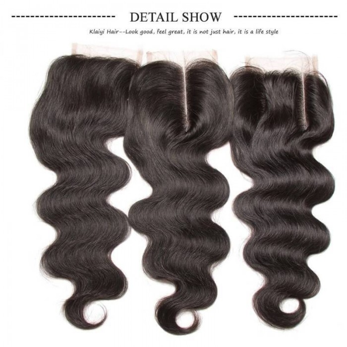 Kriyya Best Peruvian Human Virgin Hair Body Wave 4 Bundles With Lace Closure 