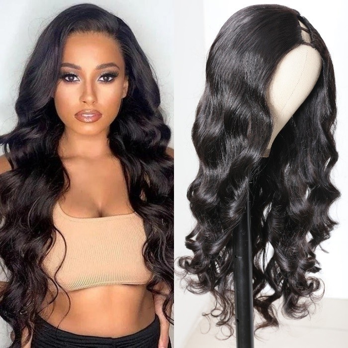 Flash Sale Glueless Wave Natural Black Upgrade U Part Wig Beginner Friendly 150% Density