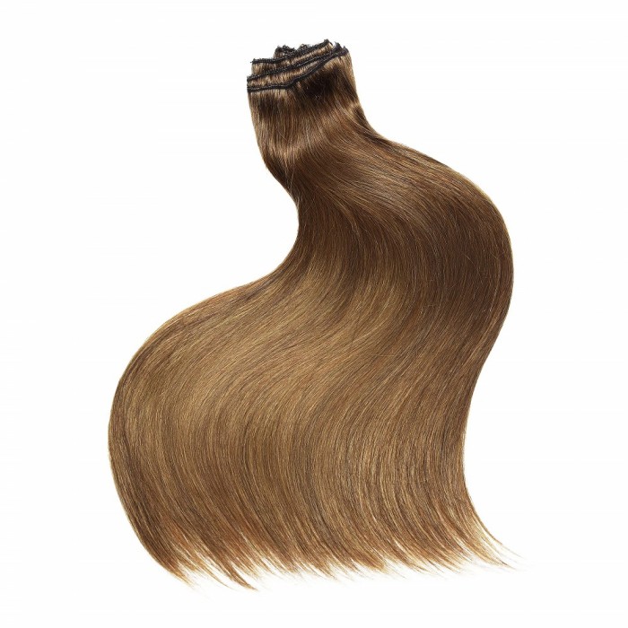 Kriyya Clip In Hair Pieces Chestnut Brown Remy Human Hair Extensions