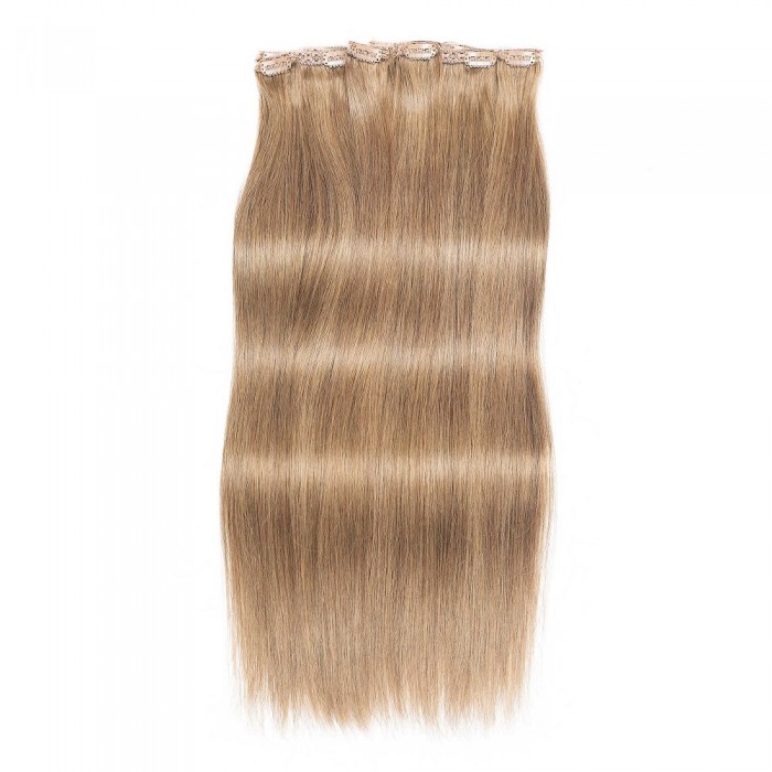 Kriyya 220g Best Clip In Hair Extensions Strawberry Blonde Remy Hair 20-24 Inch Hair Extensions