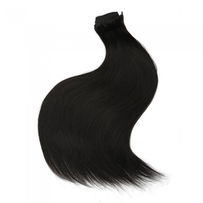 Kriyya 100g Clip In Hair Remy Hair Extensions Natural Black Color