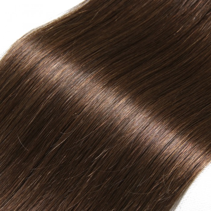 Kriyya 100% Remy I-Tip Hair Extensions-Chocolate Brown