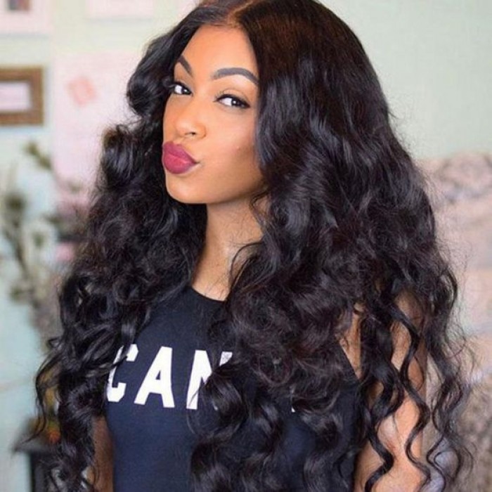 Kriyya Bouncy Body Wave Lace Front Wigs Wand Curls Human Hair Wig With Baby Hair