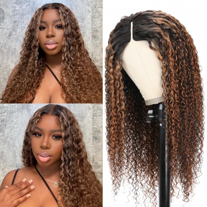 Lowest Price Get V Part Curly Highlight Wig