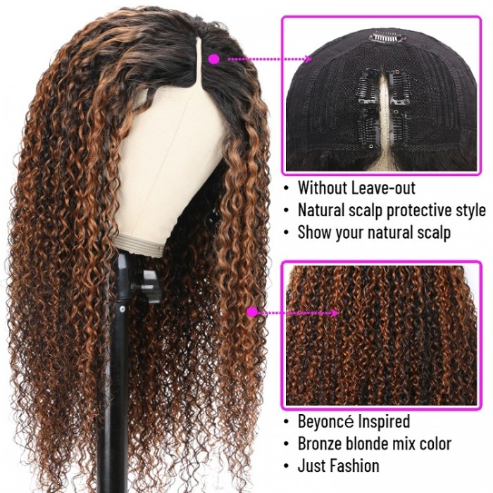 Lowest Price Get V Part Curly Highlight Wig