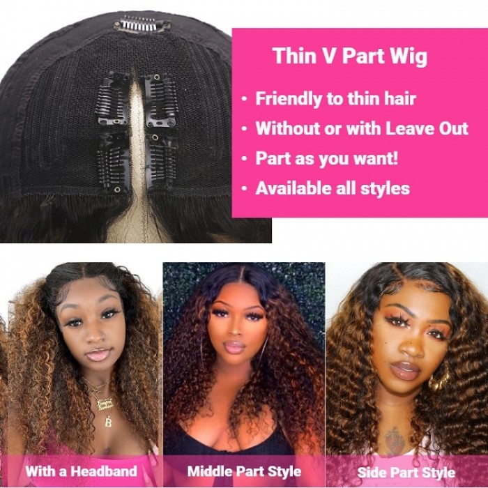 Lowest Price Get V Part Curly Highlight Wig