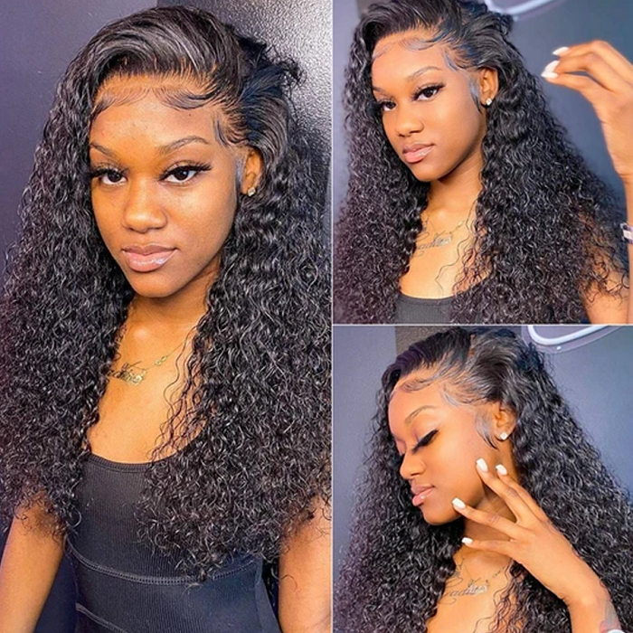 Kriyya Virgin Hair Jerry Curly 4X4 Lace Closure Wig Pre Plucked with Baby Hair