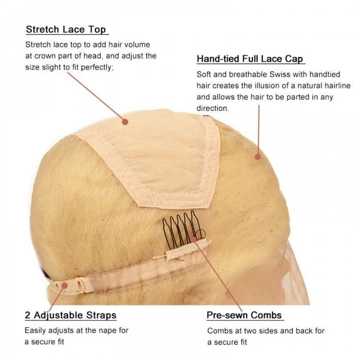 Mignon | Full Lace Pre Plucked Blonde Wavy Remy Human Hair Wig