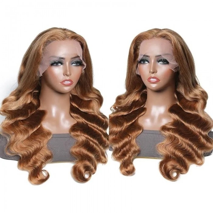 Kriyya Dark Blonde Color 13x4 Lace Front Wig Virgin Human Hair Pre Plucked 150% Density