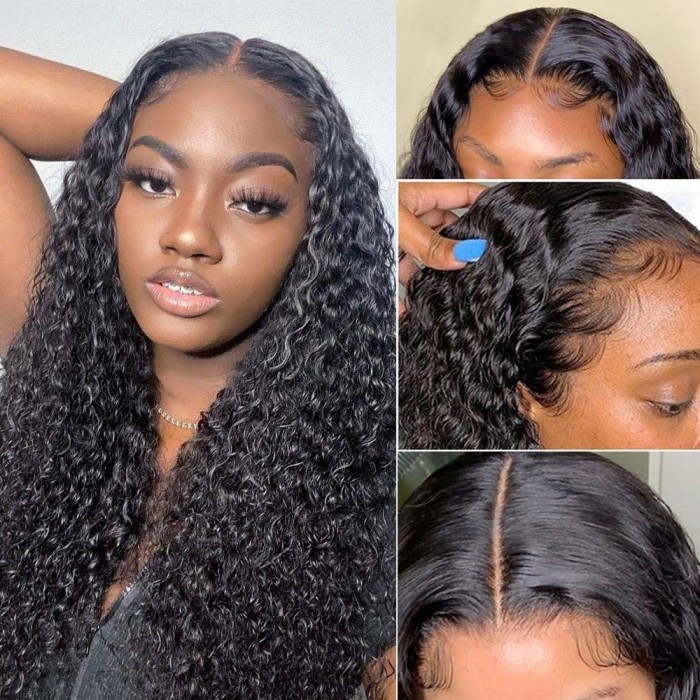 Kriyya Virgin Hair Jerry Curly 4X4 Lace Closure Wig Pre Plucked with Baby Hair