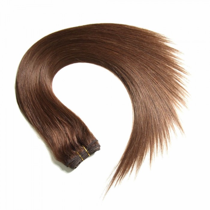 Kriyya 100% Remy Volumizer Hair Weft-Chocolate Brown