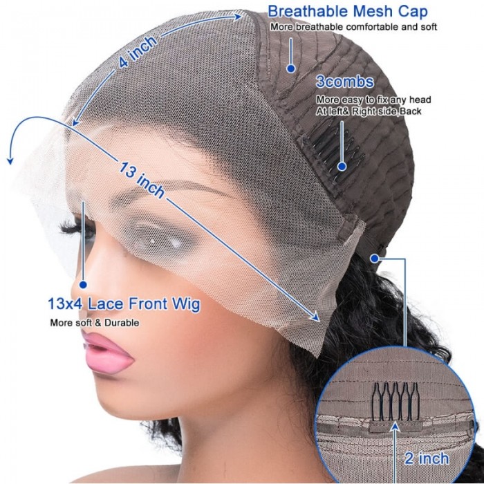 Kriyya 13x4 HD Lace Frontal Wigs Glueless Straight Human Hair Wigs