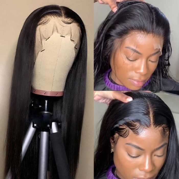 Kriyya 13x4 HD Lace Frontal Wigs Glueless Straight Human Hair Wigs