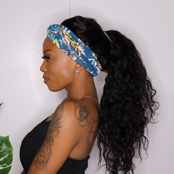 Kriyya Water Wave Headband Wigs 150% Density Glueless Wigs Natural Color 14-26 Inch