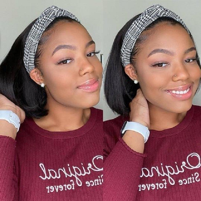 Kriyya Remy Headband Bob Wig 150% Density Natural Color