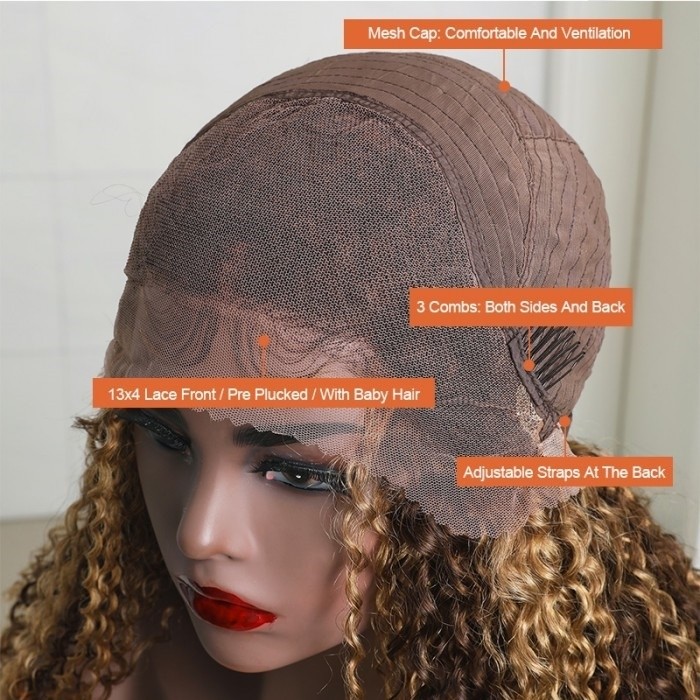 Youtuber Recommend-Jerry Curly Highlight Curly Wig