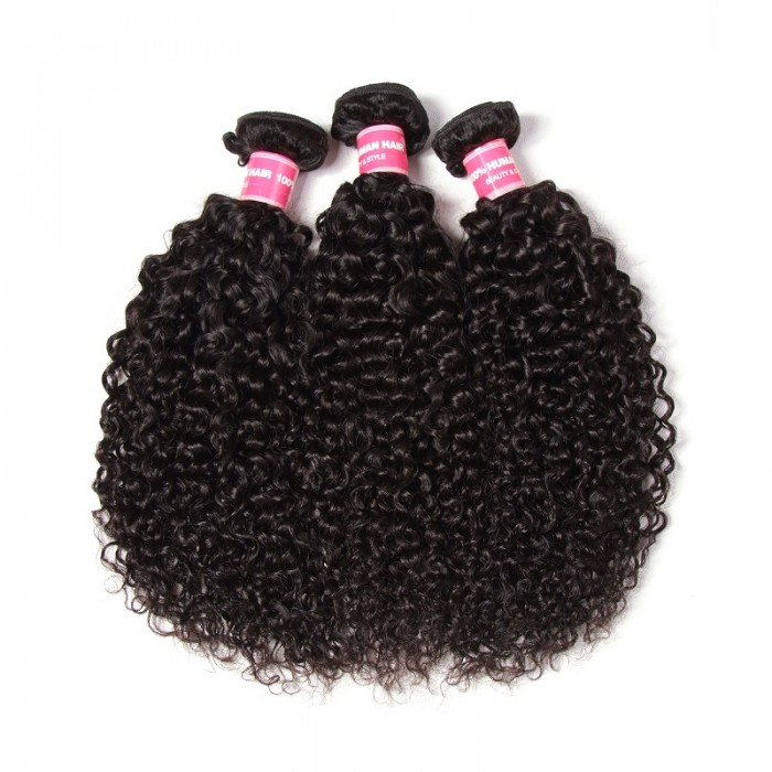 Kriyya Unprocessed Brazilian Curly Human Hair 3 Bundle Deals 9A Virgin Hair