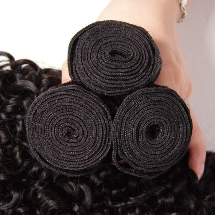 Kriyya Peruvian Curly Human Hair Bundles 3 Pcs Virgin Hair 9A Hair