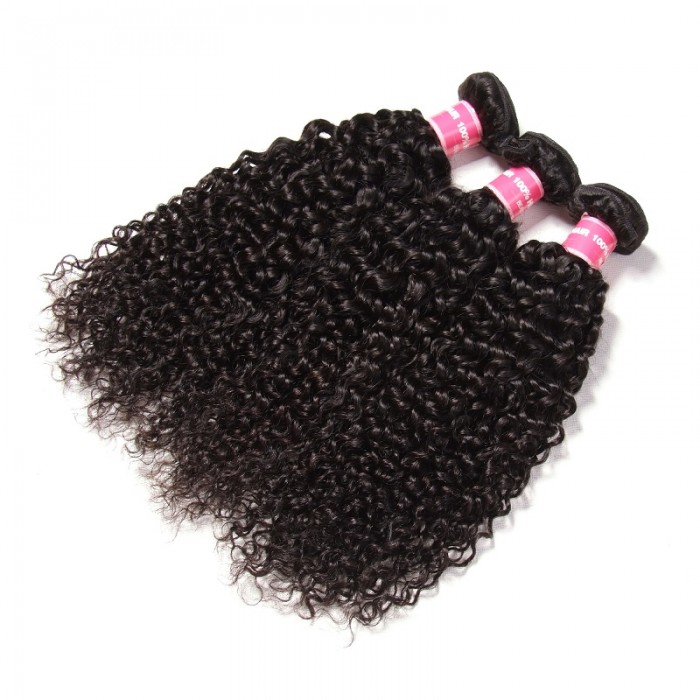 Kriyya Unprocessed Brazilian Curly Human Hair 3 Bundle Deals 9A Virgin Hair