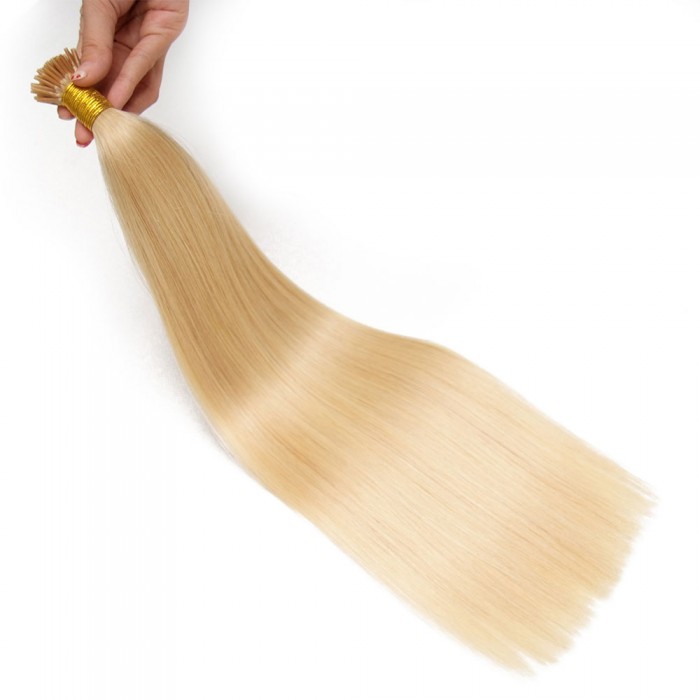 Kriyya 100% Remy I-Tip Hair Extensions-Blonde