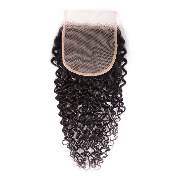 Kriyya Jerry Curly 5x5 Transparent Lace Closure 100% Virgin Human Hair