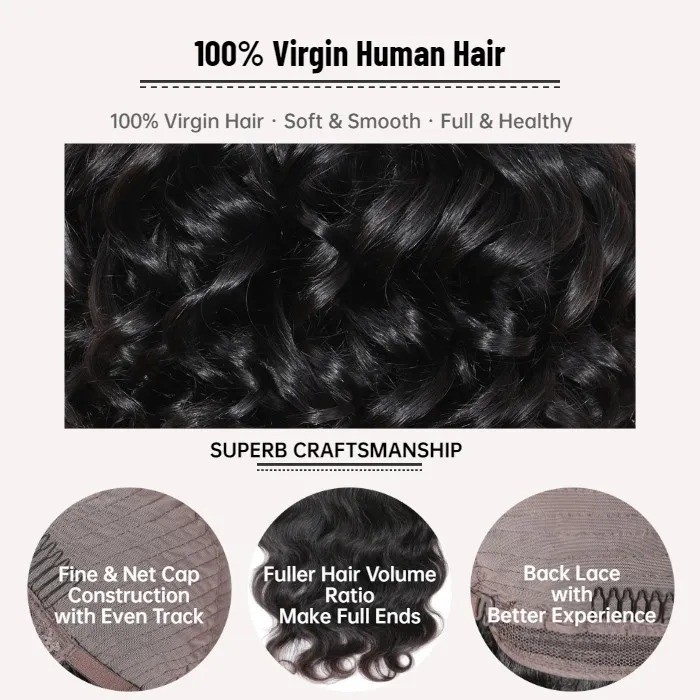 Kriyya Fashion New Jerry Curly Human Hair Wig Adjustable Natural Black Baseball Cap With Hair 20 inch