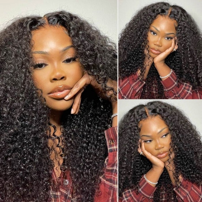 Curly Lace Front Wig Human Hair 13x4 Kinky Curly Transparent Lace Frontal  Wigs with Baby Hair Pre Plucked 22 Inch Curly Wigs for Women 180 Density