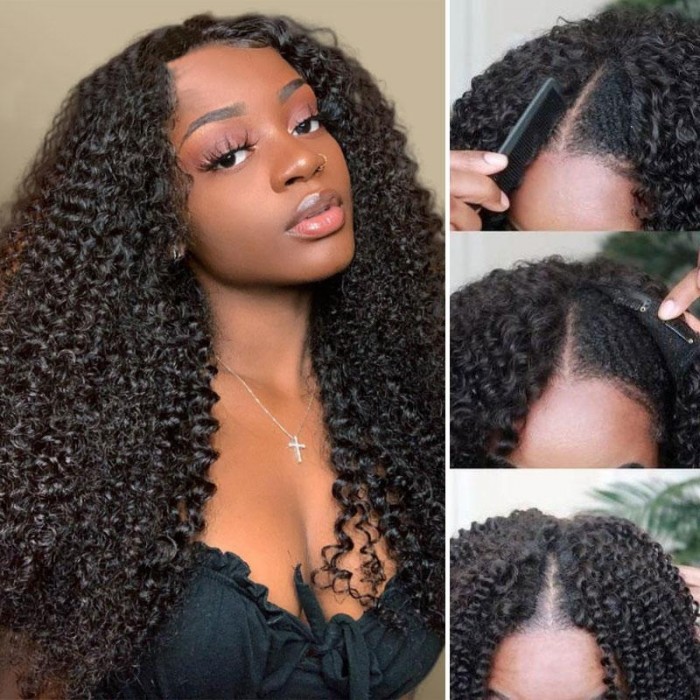 HOT: New V-Part Kinky Curly Wig No Leave Out