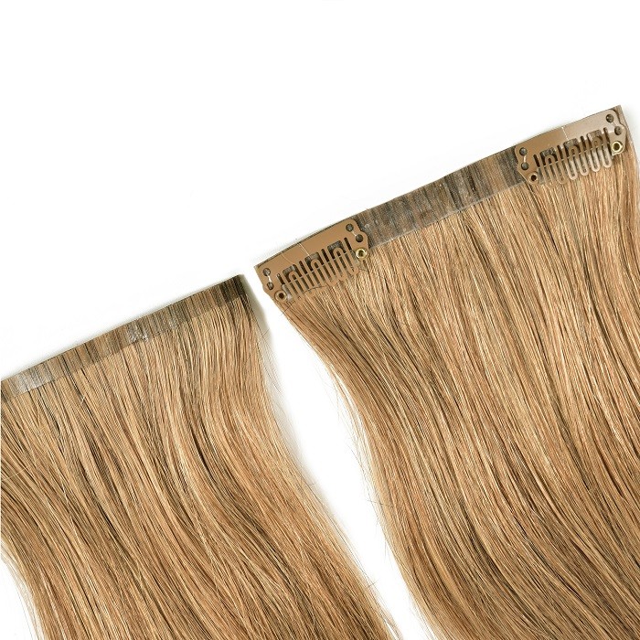 Kriyya Seamless Clip In Hair Extensions Light Golden Brown Remy Human Hair