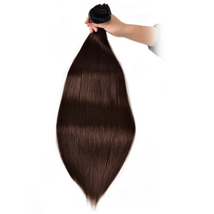 Kriyya Best Seamless Clip In Hair Extensions Dark Brown Remy Hair