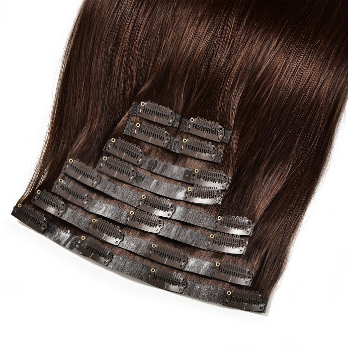 Kriyya Best Seamless Clip In Hair Extensions Dark Brown Remy Hair