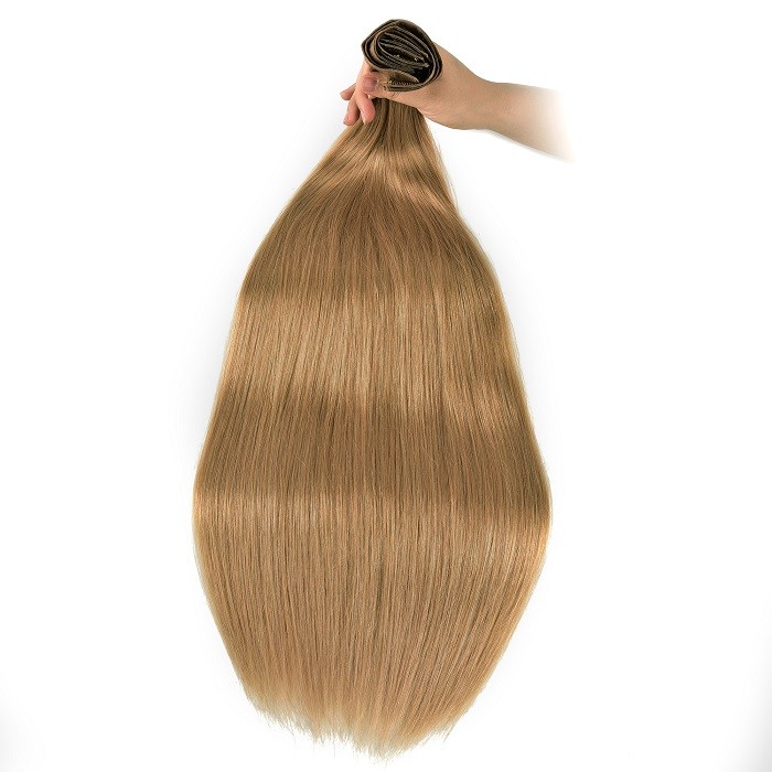 Kriyya Human Hair Seamless Clip Ins Strawberry Blonde Remy Hair Extensions