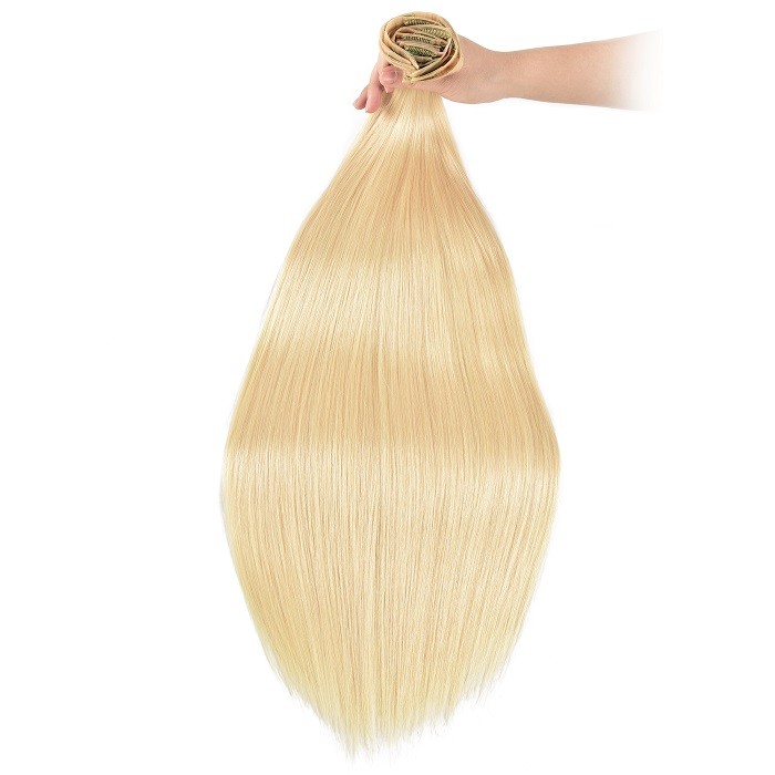 Kriyya Natural Hair Best Seamless Clip In Hair Extensions Blonde 100% Human Hair
