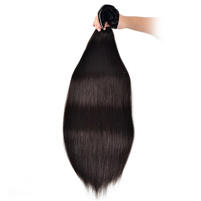 Kriyya Seamless Hair Extensions Clip Ins Natural Black Hair Color Real Hair Extensions