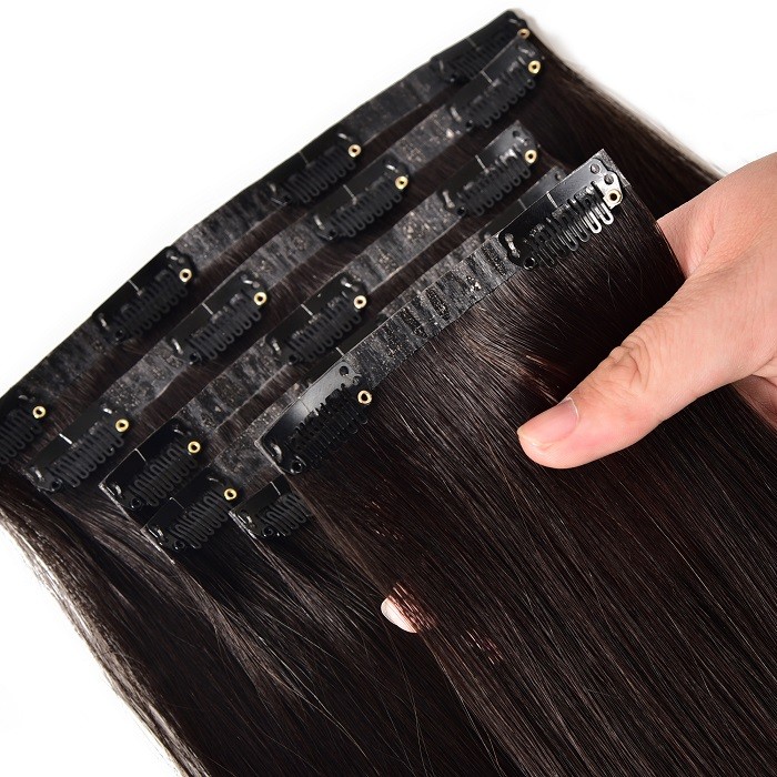 Kriyya Seamless Hair Extensions Clip Ins Natural Black Hair Color Real Hair Extensions