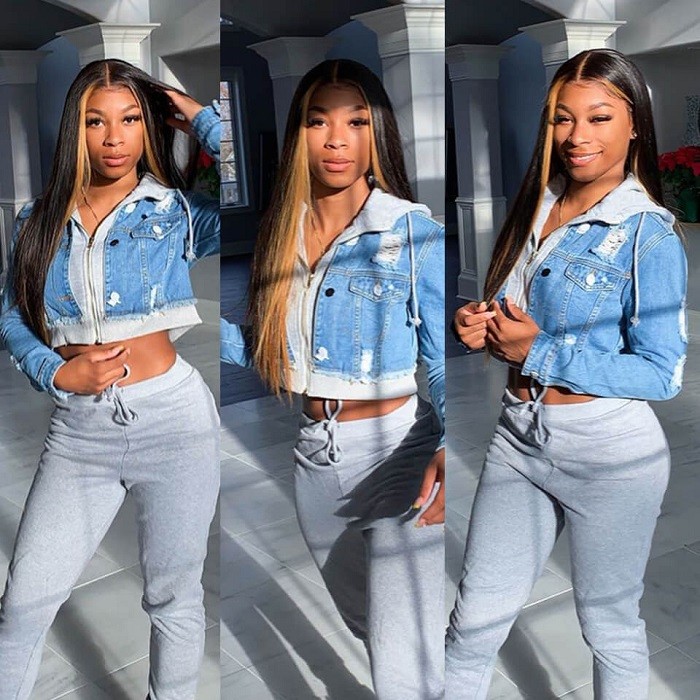 Kriyya 13x4 Straight Lace Front Wigs With Streaks Honey Blonde Highlight Wig Human Hair 180% Density