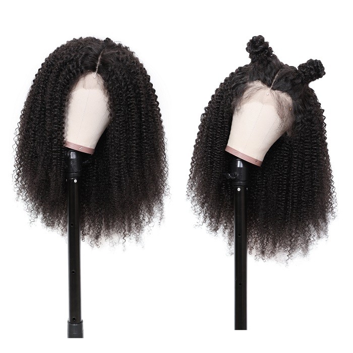 Kriyya Hair 150% Density Kinky Curly 360 Lace Front Wig With Baby Hair Remy Human Hair  Wigs