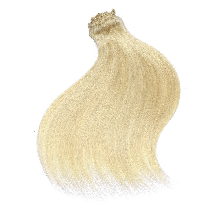 Kriyya 220g Clip In Hair Blonde Remy Hair Extension 100 Remy Human Hair Extensions