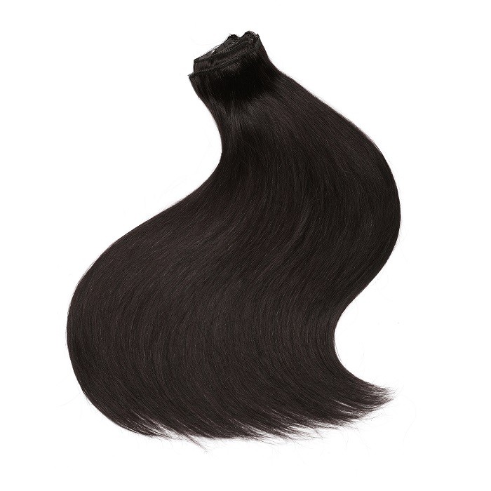 Kriyya 220g Clip In Hair Extensions Natural Black Human Hair Extensions Virgin Remy Hair