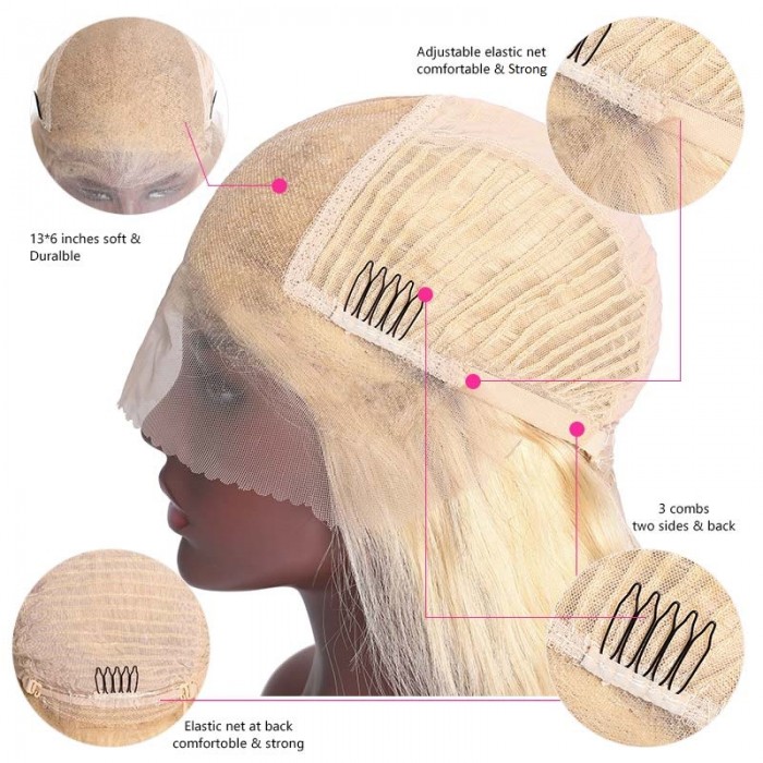 Kriyya 613 Blonde Body Wave 13x6 Lace Front Human Hair Wigs Baby Hairs Along The Hairline 150% Density