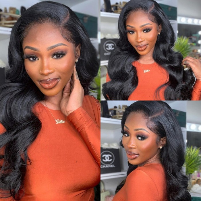 Kriyya 13x6  Lace Frontal Wigs Body Wave 180% Density Virgin Human Hair Wig