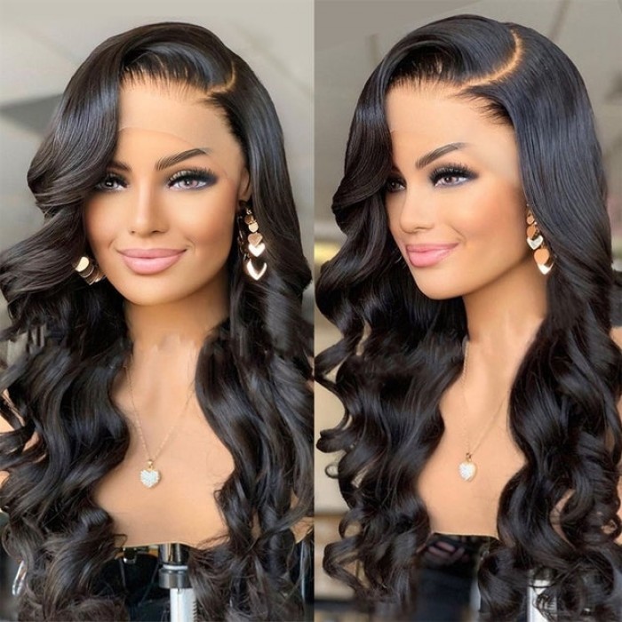 Kriyya 13x6  Lace Frontal Wigs Body Wave 180% Density Virgin Human Hair Wig