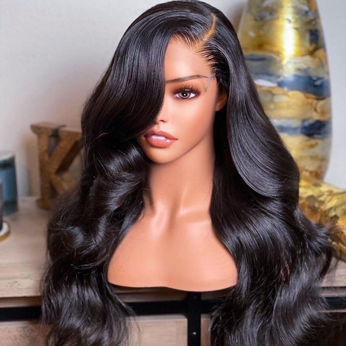 Kriyya 5x5 Glueless Undetectable HD Transparent Breathable Lace Closure Wig Body Wave Human Hair Wigs 180% Density