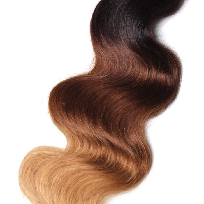 Kriyya Body Wave Virgin Hair Three Tone Ombre 3 Bundles With Lace Closure 4x4 Inch Malaysian Hair