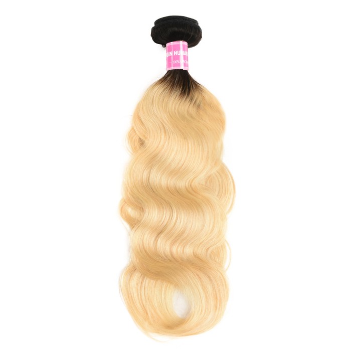 Kriyya Body Wave Weave T1B/613 Blonde Hair Color 1 Bundle 100% Virgin Hair
