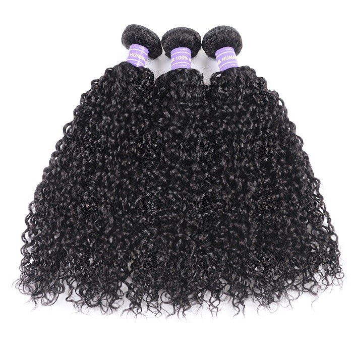 Kriyya Brazilian Jerry Curly Hair 3 Bundles Human Hair Weave 7A Hair