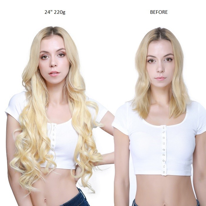 Kriyya Best Clip In Hair Extensions Blonde Remy Hair 24 Inch